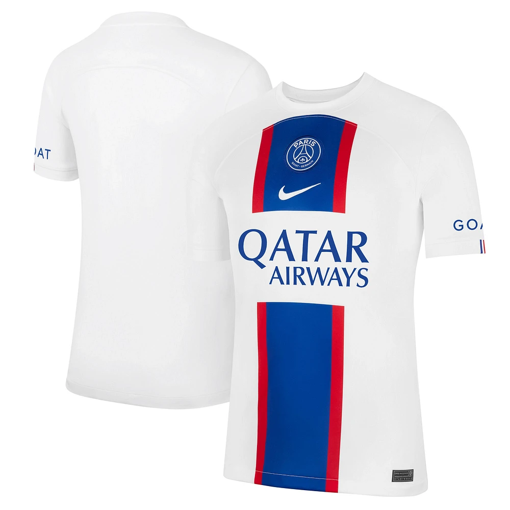 Youth Nike White Paris Saint-Germain 2022/23 Third Breathe Stadium Replica Blank Jersey