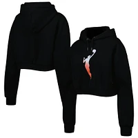 Women's The Wild Collective Black WNBA Logowoman Cropped Pullover Hoodie