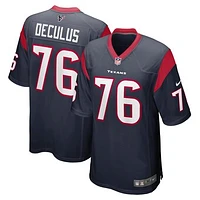 Men's Nike Austin Deculus Navy Houston Texans Game Player Jersey