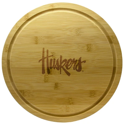 Nebraska Huskers 13'' Rotating Bamboo Server