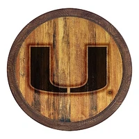 Brown Miami Hurricanes Branded Faux Barrel Top Sign