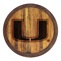 Brown Miami Hurricanes Branded Faux Barrel Top Sign