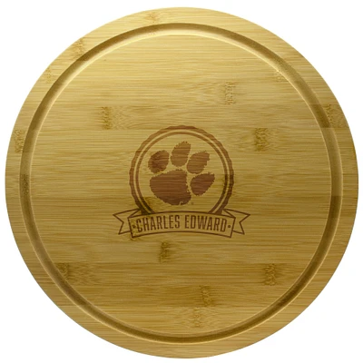 Clemson Tigers 13'' Personalized Rotating Bamboo Server