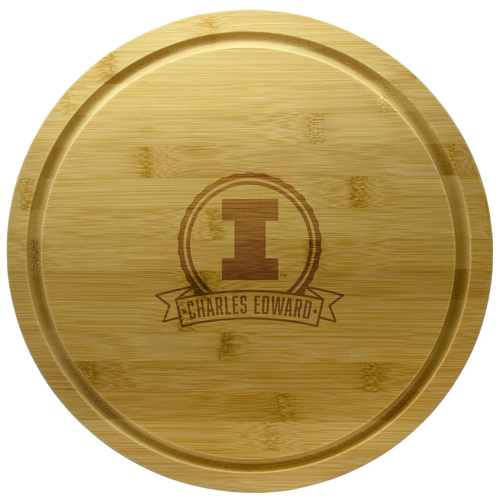 Illinois Fighting Illini 13'' Personalized Rotating Bamboo Server