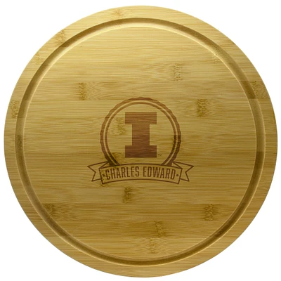 Illinois Fighting Illini 13'' Personalized Rotating Bamboo Server