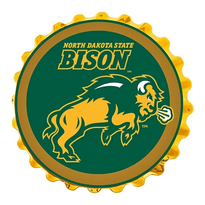 Green NDSU Bison Mascot Bottle Cap Wall Sign