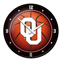 Orange Oklahoma Sooners Basketball Modern Disc Wall Clock