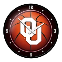 Orange Oklahoma Sooners Basketball Modern Disc Wall Clock