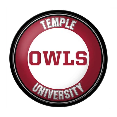 Cherry Temple Owls Modern Disc Wall Sign