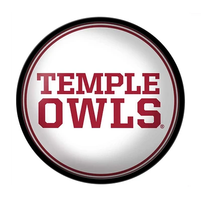 White Temple Owls Modern Disc Wall Sign