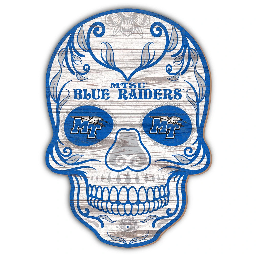 MTSU Blue Raiders 12'' Sugar Skull Sign
