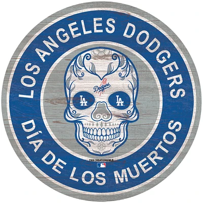 Los Angeles Dodgers 12'' Sugar Skull Circle Sign