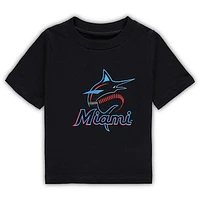 Infant Black Miami Marlins Team Crew Primary Logo T-Shirt