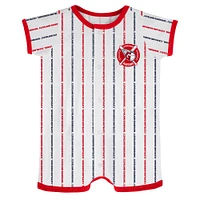 Newborn & Infant White Cleveland Guardians Ball Hitter Romper