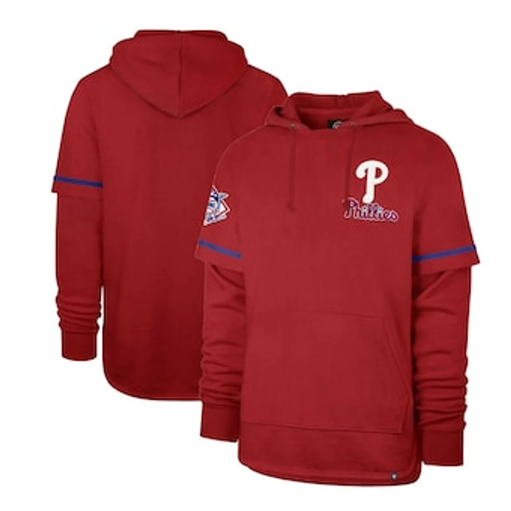 Men's '47 Red Philadelphia Phillies Shortstop Pullover Hoodie