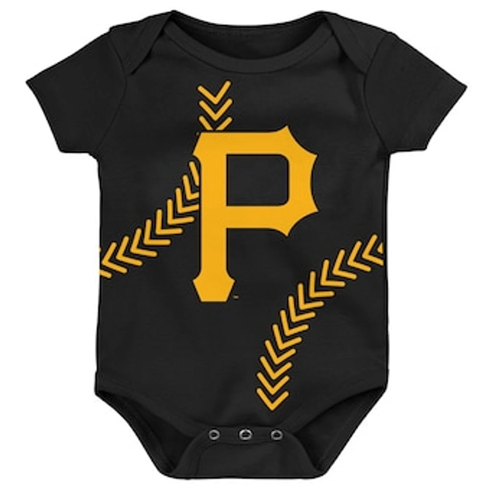 Newborn & Infant Black Pittsburgh Pirates Running Home Bodysuit