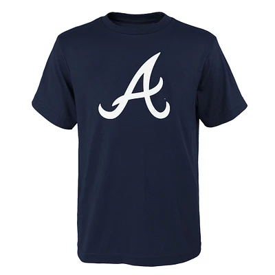 Youth Navy Atlanta Braves Logo Primary Team T-Shirt