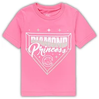 Girls Toddler Pink Chicago Cubs Diamond Princess T-Shirt