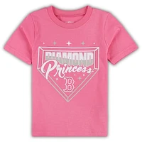 Girls Toddler Pink Boston Red Sox Diamond Princess T-Shirt