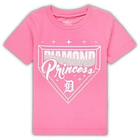 Girls Toddler Pink Detroit Tigers Diamond Princess T-Shirt