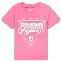 Girls Toddler Pink Detroit Tigers Diamond Princess T-Shirt