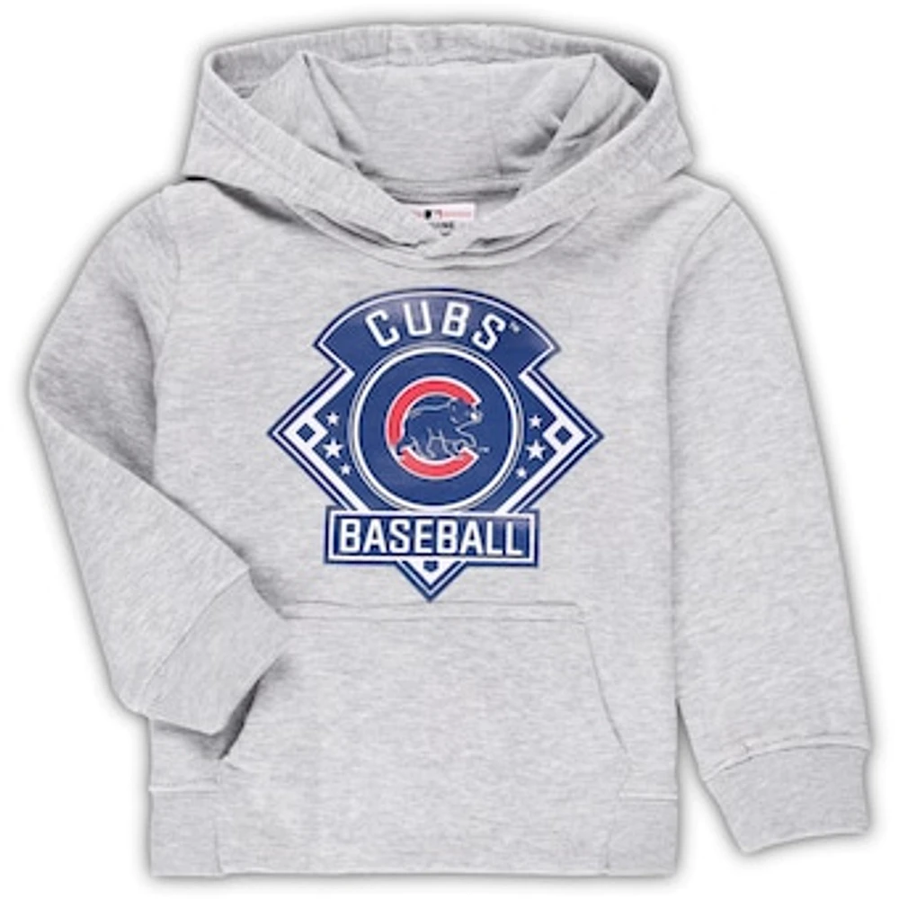 Toddler Heather Gray Chicago Cubs Fence Swinger Pullover Hoodie