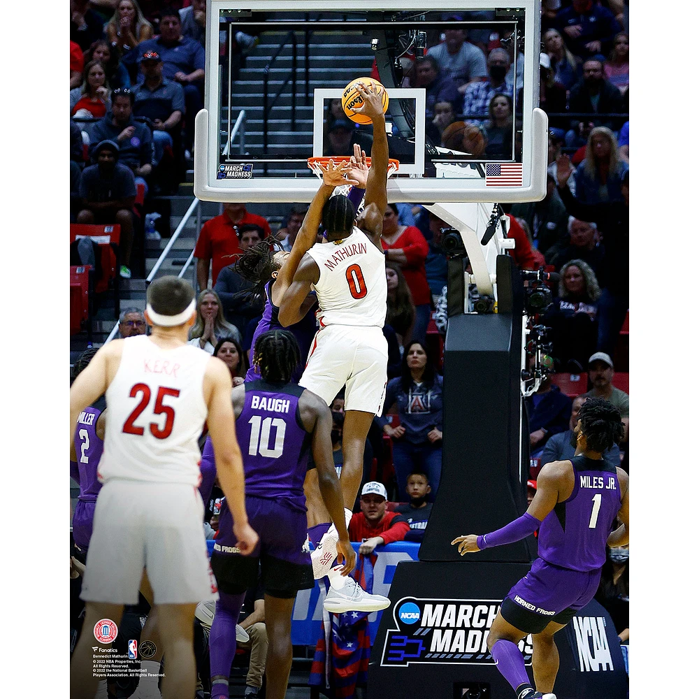 Bennedict Mathurin Arizona Wildcats Unsigned Makes Dunk Shot During the Second Round Game of 2022 NCAA Men's Basketball Tournament Photograph
