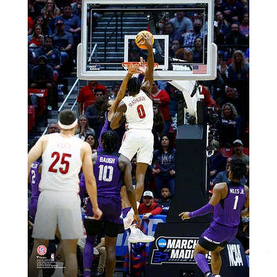 Bennedict Mathurin Arizona Wildcats Unsigned Makes Dunk Shot During the Second Round Game of 2022 NCAA Men's Basketball Tournament Photograph