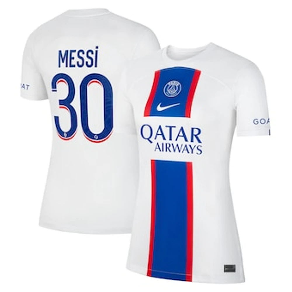 Women's Nike Lionel Messi White Paris Saint-Germain 2022/23 Third Breathe Stadium Replica Player Jersey