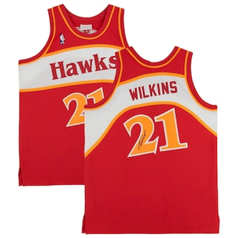 Dominique Wilkins Red Atlanta Hawks Autographed Mitchell & Ness 1986 Replica Jersey