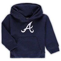 Toddler Navy Atlanta Braves Team Primary Logo Fleece Pullover Hoodie