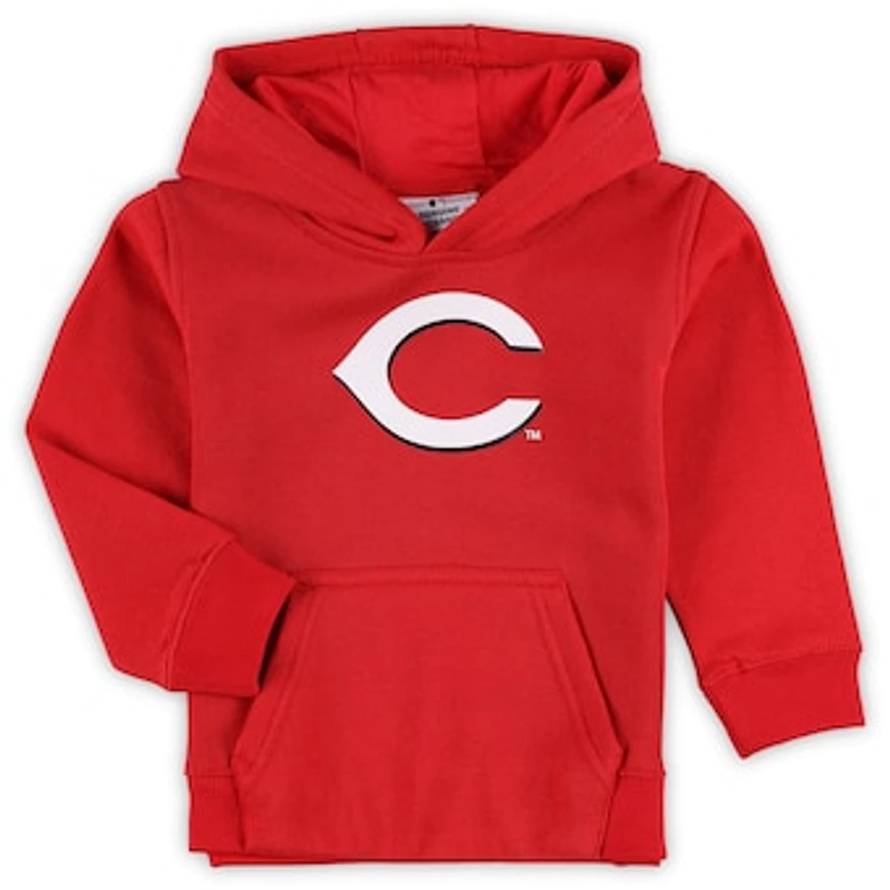 Toddler Red Cincinnati Reds Team Primary Logo Fleece Pullover Hoodie