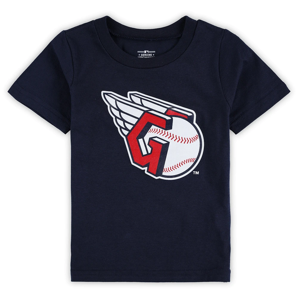 Toddler Navy Cleveland Guardians Team Crew Primary Logo T-Shirt