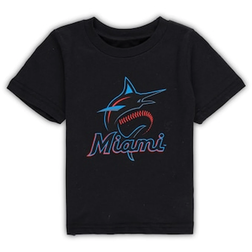 Toddler Black Miami Marlins Team Crew Primary Logo T-Shirt