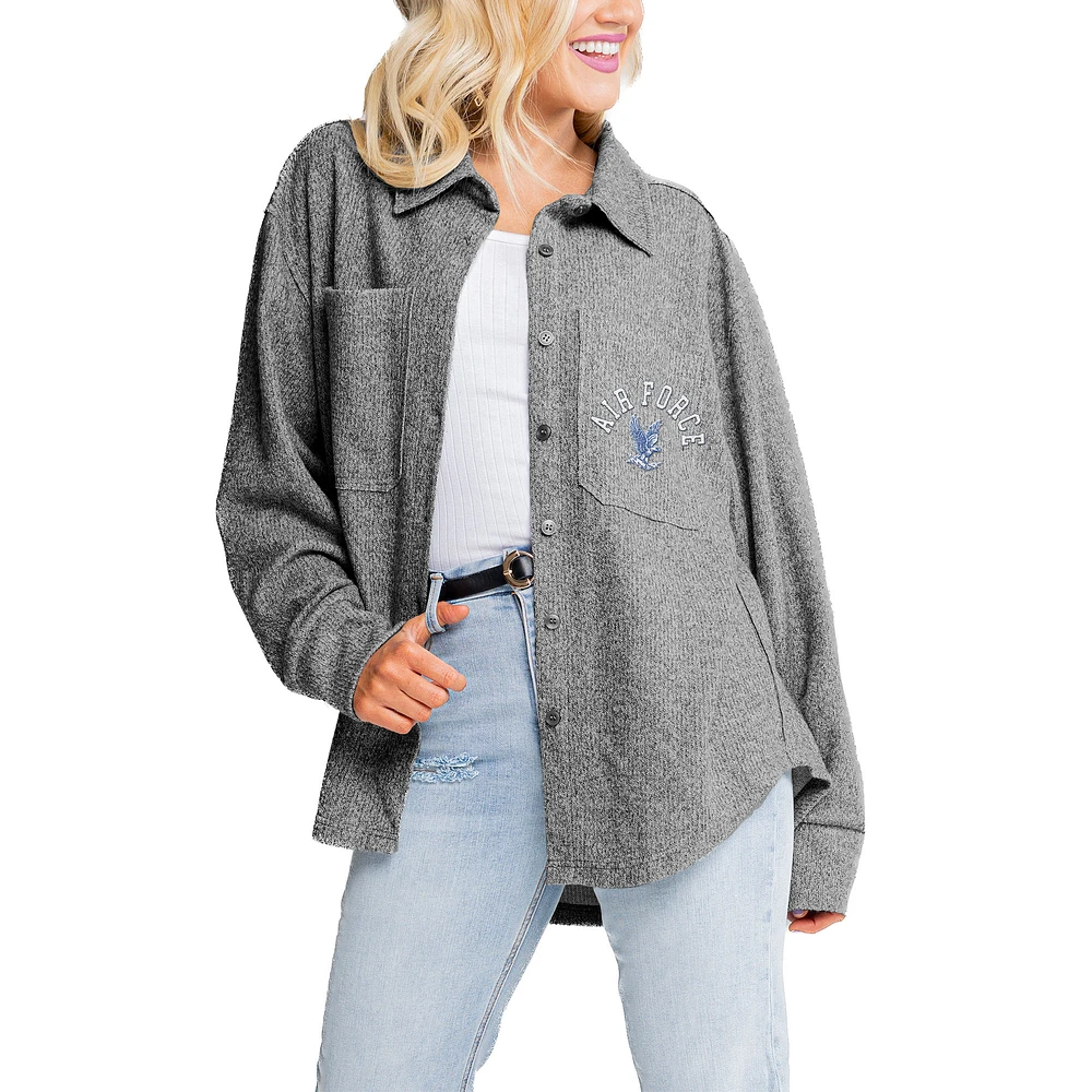 Women's Gameday Couture Gray Air Force Falcons Switch It Up Button-Up Shacket