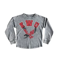 Girls Youth Gameday Couture Gray Eastern Washington Eagles Faded Wash Pullover Top