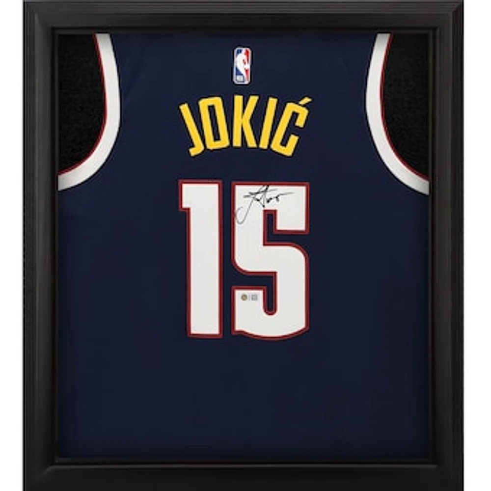 Nikola Jokic Navy Denver Nuggets Autographed Framed Nike Icon 2020-21 Swingman Jersey Shadowbox