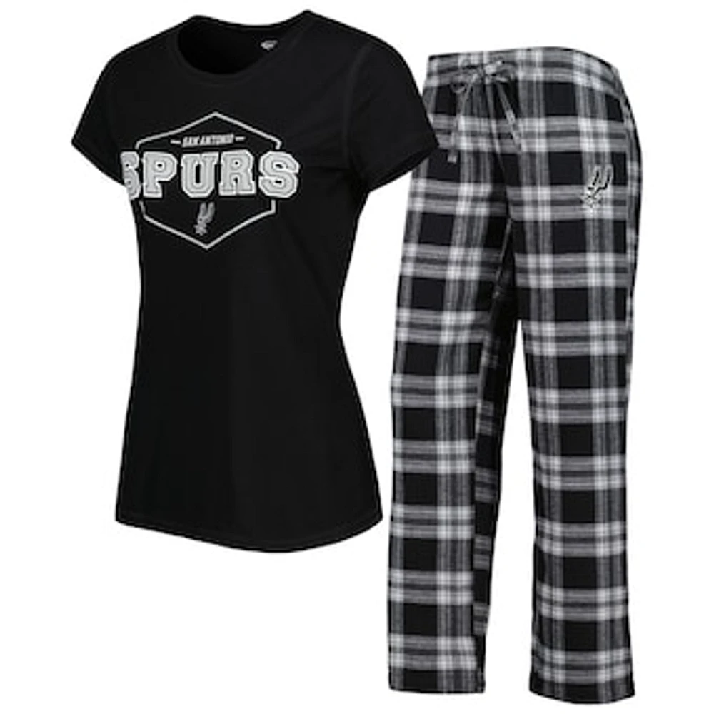 Women's Concepts Sport Black/Gray San Antonio Spurs Badge T-Shirt & Pajama Pants Sleep Set