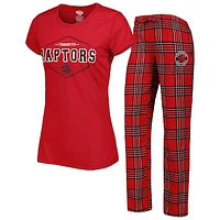 Women's Concepts Sport Red/Black Toronto Raptors Badge T-Shirt & Pajama Pants Sleep Set