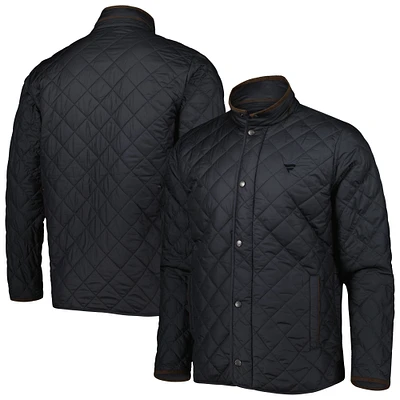 Men's Peter Millar Black Fanatics Corporate Suffolk Quilted Travel Full-Snap Jacket