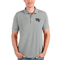 Men's Antigua Gray Wake Forest Demon Deacons Affluent Polo