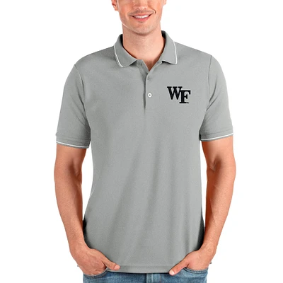 Men's Antigua Gray Wake Forest Demon Deacons Affluent Polo