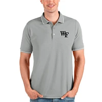 Men's Antigua Gray Wake Forest Demon Deacons Affluent Polo