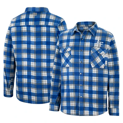 Men's Colosseum Royal/White Air Force Falcons Ellis Plaid Full-Snap Shirt Jacket