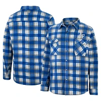 Men's Colosseum Royal/White Air Force Falcons Ellis Plaid Full-Snap Shirt Jacket