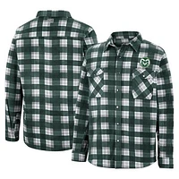 Men's Colosseum Green/White Colorado State Rams Ellis Plaid Full-Snap Shirt Jacket