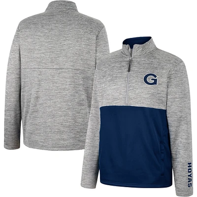 Men's Colosseum Gray Georgetown Hoyas John Half-Zip Jacket