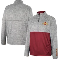 Men's Colosseum Gray Iowa State Cyclones John Half-Zip Jacket