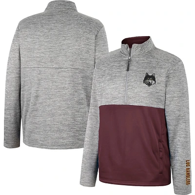 Men's Colosseum Gray Loyola Chicago Ramblers John Half-Zip Jacket