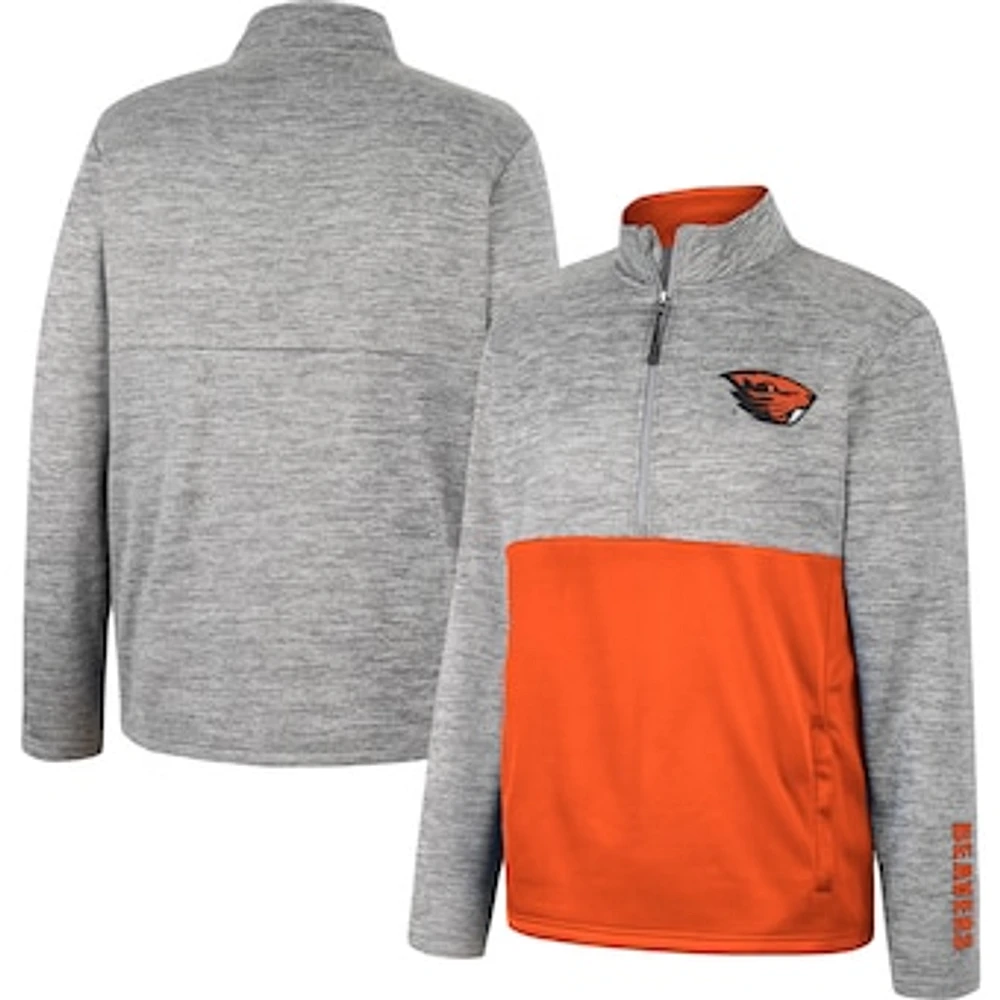 Men's Colosseum Gray Oregon State Beavers John Half-Zip Jacket